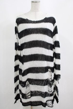画像: KILL STAR / Pugsley Knit Sweater M 黒×白 H-25-03-10-036-SL-TO-KB-ZH