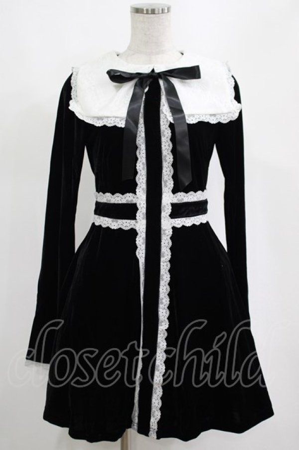 画像1: KILL STAR / Infinity Coven Long Sleeve Dress XS 黒×白 H-25-03-10-004-SL-OP-KB-ZH (1)