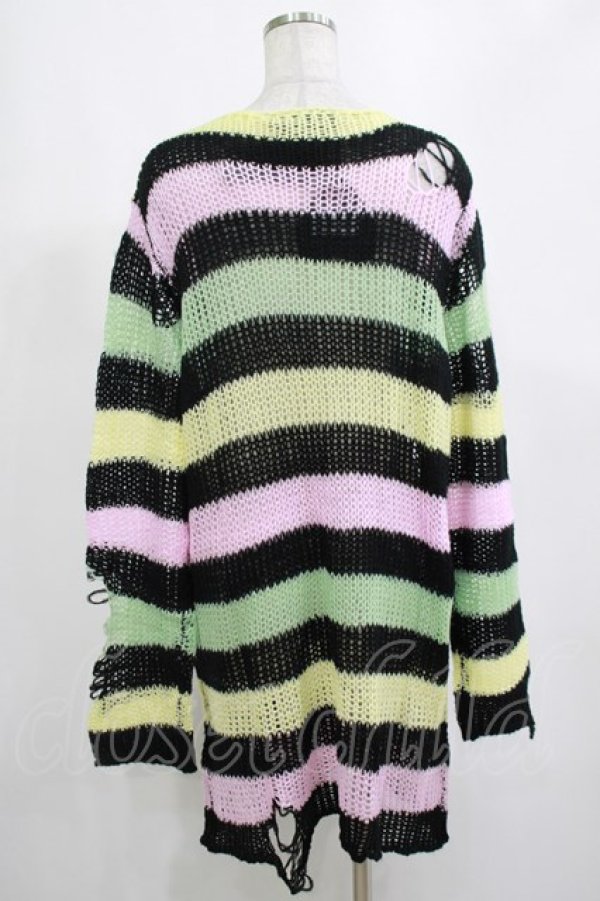 画像3: KILL STAR / Liqorice Knit Sweater M 黒×ピンク×ミント×イエロー H-25-03-10-037-SL-TO-KB-ZH (3)