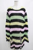画像1: KILL STAR / Liqorice Knit Sweater M 黒×ピンク×ミント×イエロー H-25-03-10-038-SL-TO-KB-ZH (1)