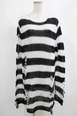 画像: KILL STAR / Pugsley Knit Sweater M 黒×白 H-25-03-10-039-SL-TO-KB-ZH