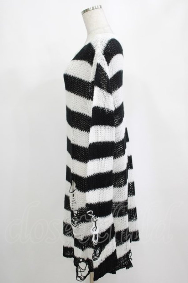 画像2: KILL STAR / Pugsley Knit Sweater M 黒×白 H-25-03-10-039-SL-TO-KB-ZH (2)