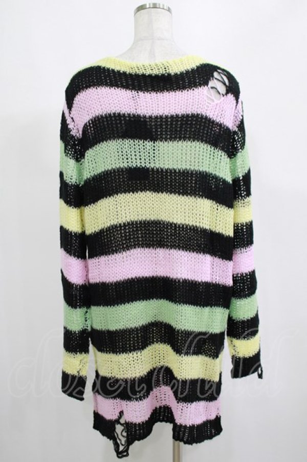 画像3: KILL STAR / Liqorice Knit Sweater M 黒×ピンク×ミント×イエロー H-25-03-10-040-SL-TO-KB-ZH (3)