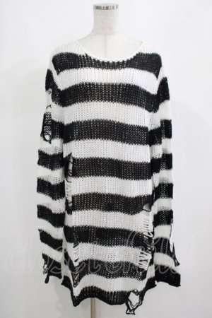 画像: KILL STAR / Pugsley Knit Sweater M 黒×白 H-25-03-10-042-SL-TO-KB-ZH