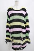 画像1: KILL STAR / Liqorice Knit Sweater M 黒×ピンク×ミント×イエロー H-25-03-10-043-SL-TO-KB-ZH (1)