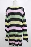 画像3: KILL STAR / Liqorice Knit Sweater M 黒×ピンク×ミント×イエロー H-25-03-10-043-SL-TO-KB-ZH (3)