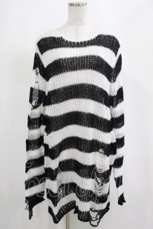 画像: KILL STAR / Pugsley Knit Sweater M 黒×白 H-25-03-10-044-SL-TO-KB-ZH