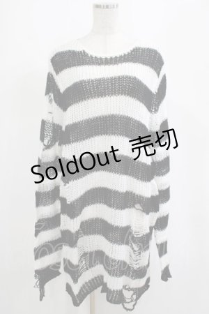 画像: KILL STAR / Pugsley Knit Sweater M 黒×白 H-25-03-10-044-SL-TO-KB-ZH