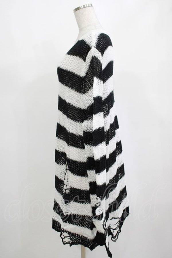 画像2: KILL STAR / Pugsley Knit Sweater M 黒×白 H-25-03-10-046-SL-TO-KB-ZH (2)