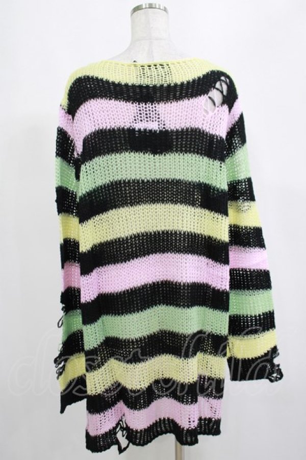 画像3: KILL STAR / Liqorice Knit Sweater L 黒×ピンク×ミント×イエロー H-25-03-10-047-SL-TO-KB-ZH (3)