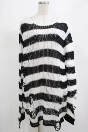 画像: KILL STAR / Pugsley Knit Sweater M 黒×白 H-25-03-10-048-SL-TO-KB-ZH