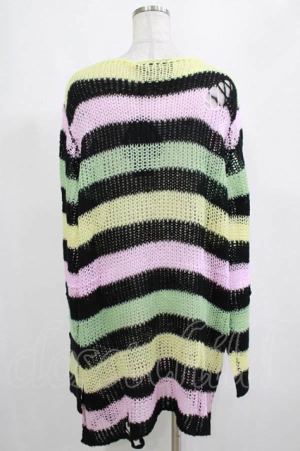 画像3: KILL STAR / Liqorice Knit Sweater L 黒×ピンク×ミント×イエロー H-25-03-10-051-SL-TO-KB-ZH (3)