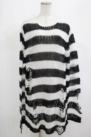 画像: KILL STAR / Pugsley Knit Sweater XL 黒×白 H-25-03-10-052-SL-TO-KB-ZH