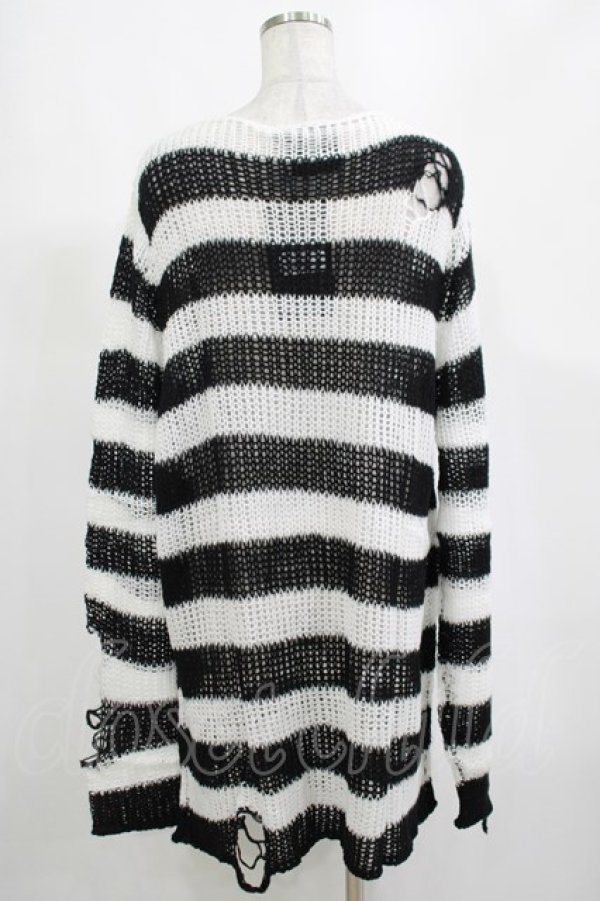 画像3: KILL STAR / Pugsley Knit Sweater XL 黒×白 H-25-03-10-052-SL-TO-KB-ZH (3)