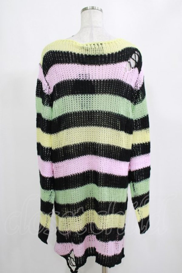 画像3: KILL STAR / Liqorice Knit Sweater L 黒×ピンク×ミント×イエロー H-25-03-10-053-SL-TO-KB-ZH (3)