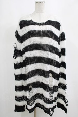 画像: KILL STAR / Pugsley Knit Sweater XXL 黒×白 H-25-03-10-054-SL-TO-KB-ZH
