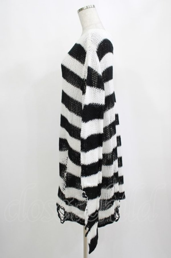 画像2: KILL STAR / Pugsley Knit Sweater XXL 黒×白 H-25-03-10-054-SL-TO-KB-ZH (2)