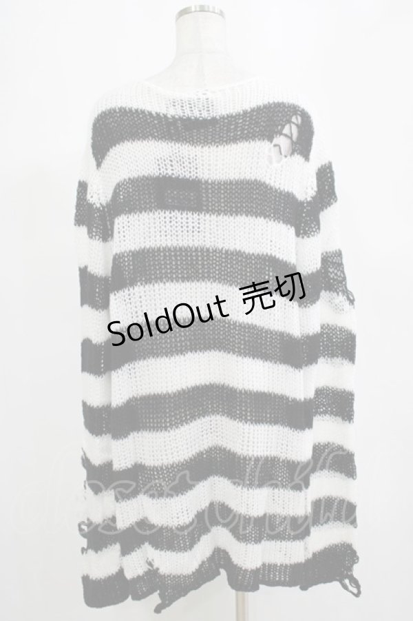 画像3: KILL STAR / Pugsley Knit Sweater XXL 黒×白 H-25-03-10-054-SL-TO-KB-ZT056 (3)