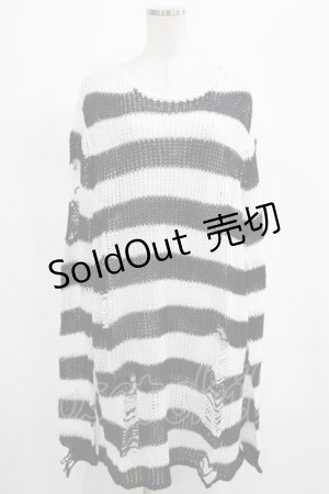 画像: KILL STAR / Pugsley Knit Sweater XXL 黒×白 H-25-03-10-056-SL-TO-KB-ZI