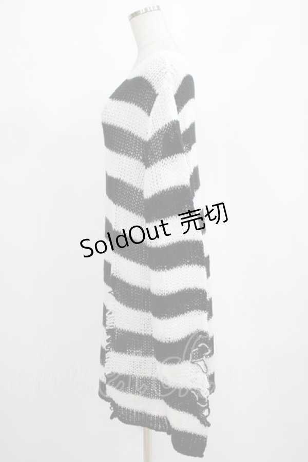 画像2: KILL STAR / Pugsley Knit Sweater XXL 黒×白 H-25-03-10-056-SL-TO-KB-ZI (2)