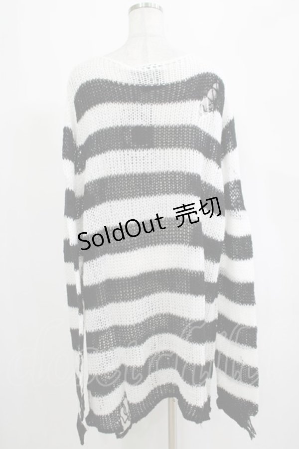 画像3: KILL STAR / Pugsley Knit Sweater XXL 黒×白 H-25-03-10-056-SL-TO-KB-ZI (3)