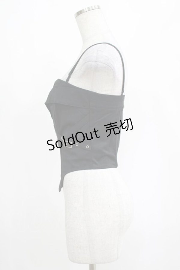画像2: DARK IN LOVE / Punk metal crop corset XS ブラック H-25-03-10-058-PU-TO-KB-ZH (2)