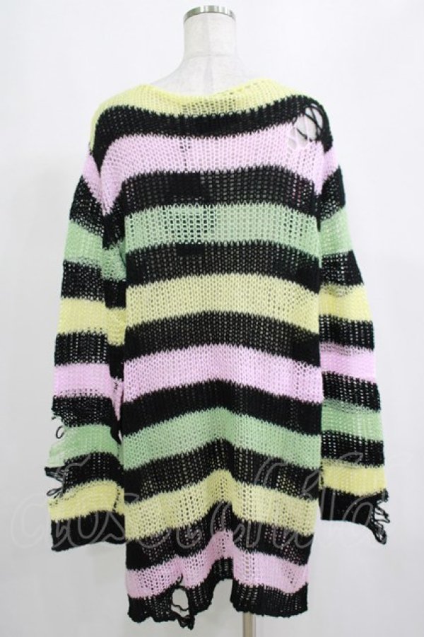 画像3: KILL STAR / Liqorice Knit Sweater L 黒×ピンク×ミント×イエロー H-25-03-10-059-SL-TO-KB-ZH (3)
