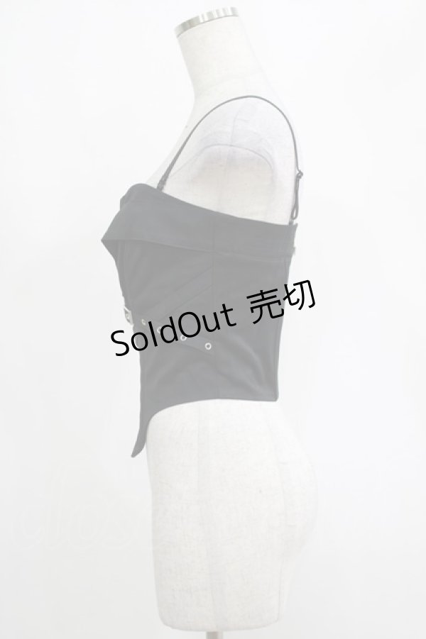 画像2: DARK IN LOVE / Punk metal crop corset XS ブラック H-25-03-10-060-PU-TO-KB-ZH (2)