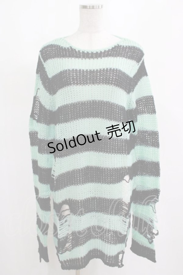 画像1: KILL STAR / After Eight Knit Sweater XS 黒×ミントグリーン H-25-03-10-061-SL-TO-KB-ZH (1)