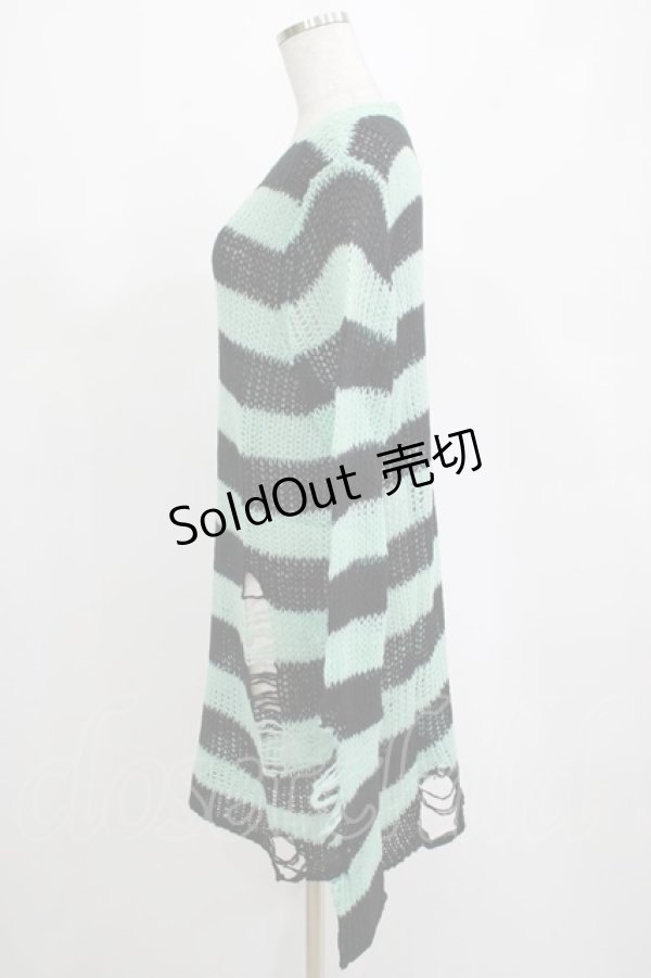 画像2: KILL STAR / After Eight Knit Sweater XS 黒×ミントグリーン H-25-03-10-061-SL-TO-KB-ZH (2)
