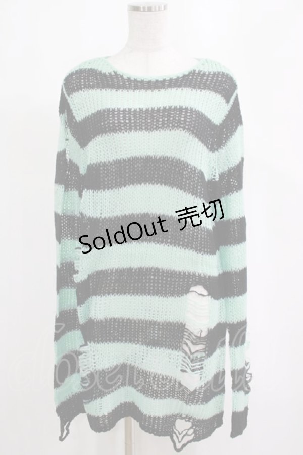 画像1: KILL STAR / After Eight Knit Sweater XS 黒×ミントグリーン H-25-03-10-063-SL-TO-KB-ZI (1)