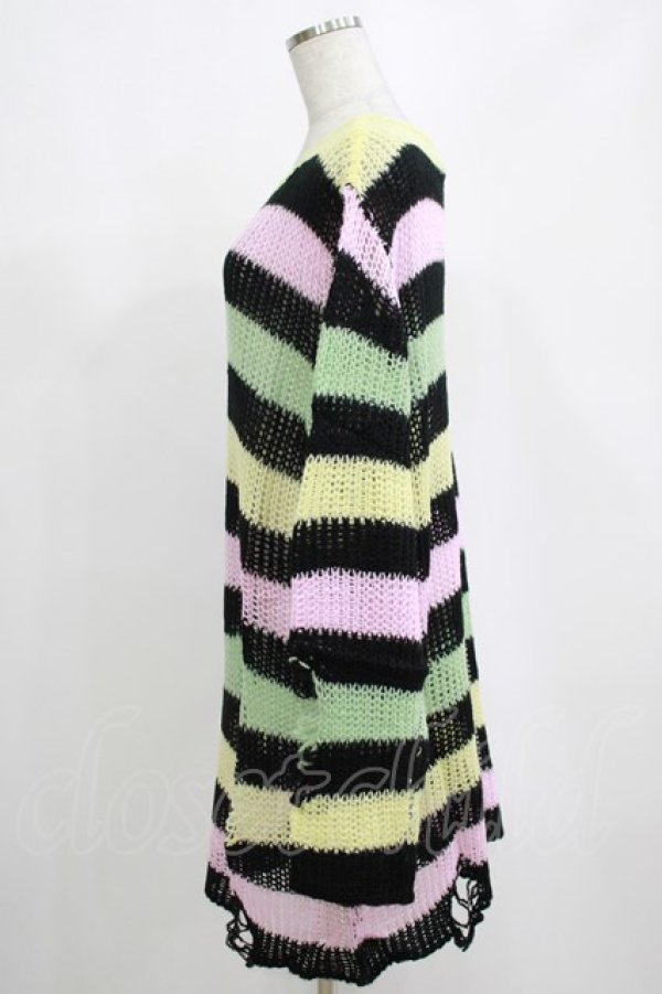 画像2: KILL STAR / Liqorice Knit Sweater L 黒×ピンク×ミント×イエロー H-25-03-10-066-SL-TO-KB-ZI (2)