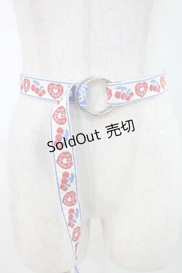 画像1: Candy Stripper / GIRLS CANDY BELT  白×青 H-25-03-10-1031-PU-ZA-KB-ZH (1)