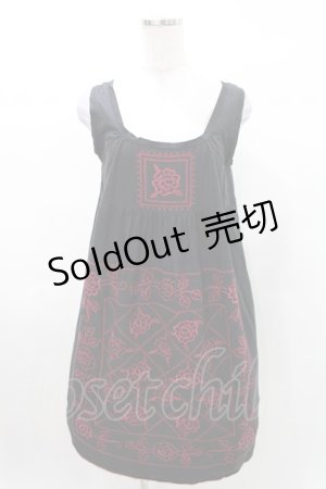 画像: Jane Marple Dans Le Salon / 刺繍ジャンパースカート M ブラック H-25-03-10-1008-JM-OP-KB-ZH