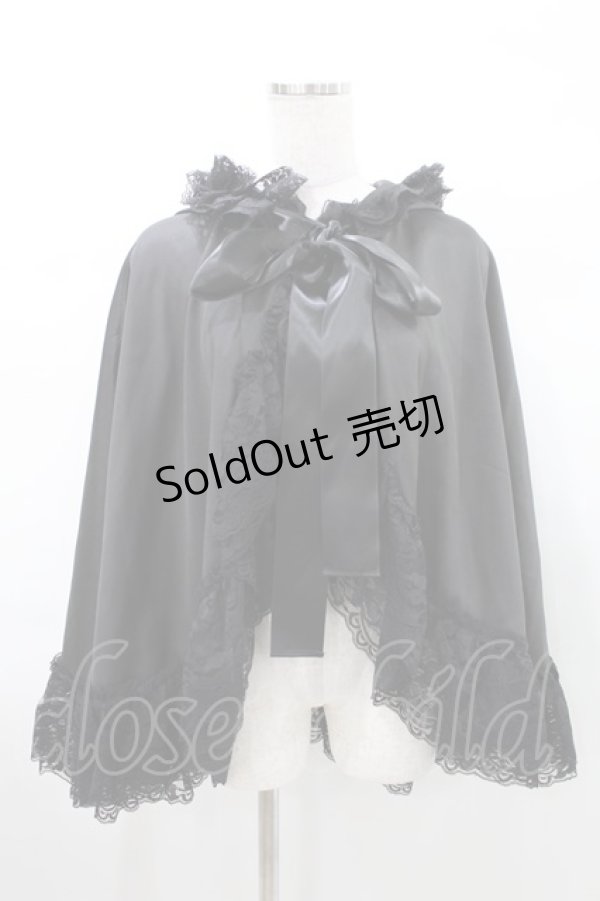 画像1: HANGRY&ANGRY / CAT EAR FRILL CAPE  ブラック H-25-03-10-1017-HN-JA-KB-ZH (1)