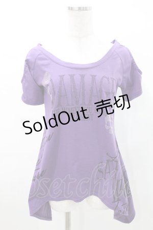 画像: GHOST of HARLEM / スパンコール半袖カットソー F 紫 H-25-03-10-1027-GL-TO-KB-ZH