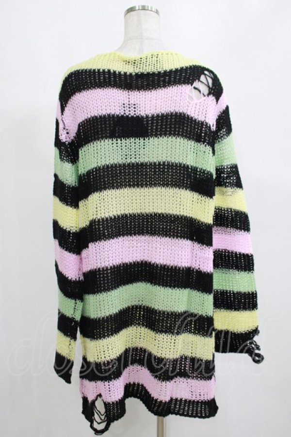 画像3: KILL STAR / Liqorice Knit Sweater L 黒×ピンク×ミント×イエロー H-25-03-10-066-SL-TO-KB-ZI (3)
