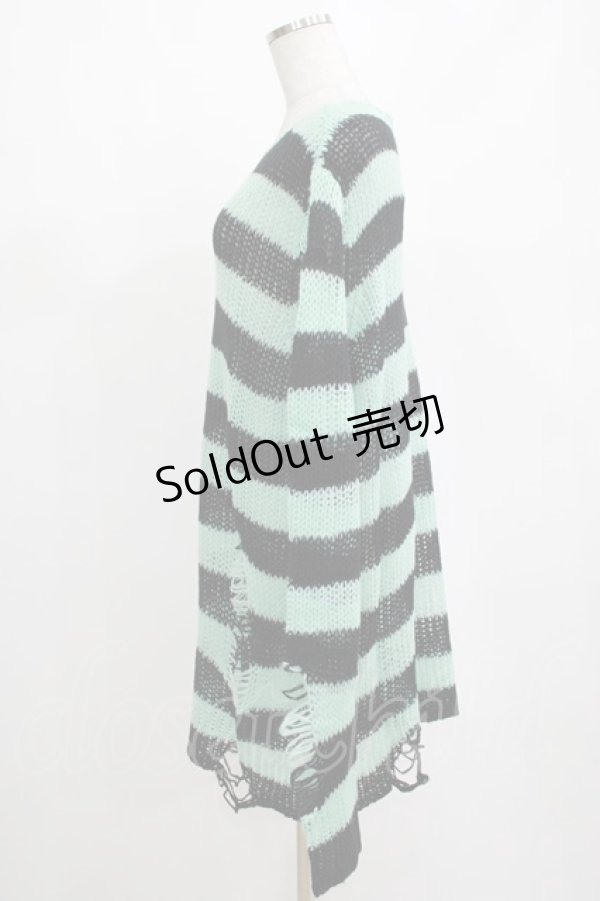 画像2: KILL STAR / After Eight Knit Sweater S 黒×ミントグリーン H-25-03-10-069-SL-TO-KB-ZI (2)