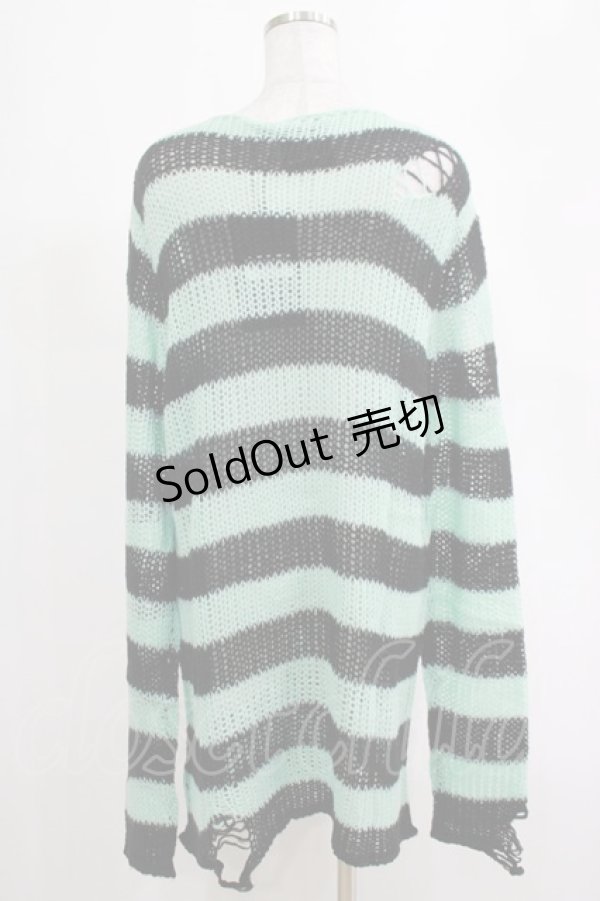 画像3: KILL STAR / After Eight Knit Sweater S 黒×ミントグリーン H-25-03-10-069-SL-TO-KB-ZI (3)