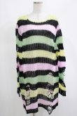 画像1: KILL STAR / Liqorice Knit Sweater L 黒×ピンク×ミント×イエロー H-25-03-10-070-SL-TO-KB-ZY (1)