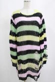 画像1: KILL STAR / Liqorice Knit Sweater L 黒×ピンク×ミント×イエロー H-25-03-10-072-SL-TO-KB-ZH (1)
