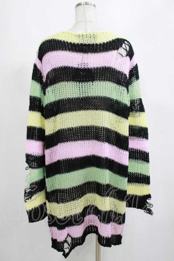 画像3: KILL STAR / Liqorice Knit Sweater L 黒×ピンク×ミント×イエロー H-25-03-10-072-SL-TO-KB-ZH (3)