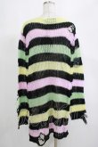 画像3: KILL STAR / Liqorice Knit Sweater L 黒×ピンク×ミント×イエロー H-25-03-10-074-SL-TO-KB-ZH (3)