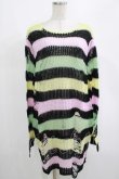 画像1: KILL STAR / Liqorice Knit Sweater L 黒×ピンク×ミント×イエロー H-25-03-10-076-SL-TO-KB-ZH (1)