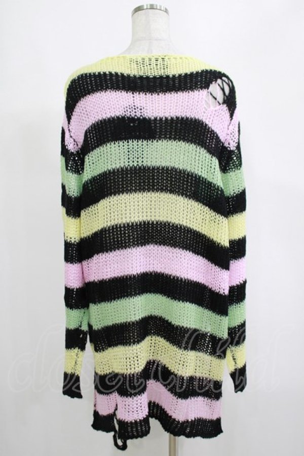 画像3: KILL STAR / Liqorice Knit Sweater L 黒×ピンク×ミント×イエロー H-25-03-10-076-SL-TO-KB-ZH (3)