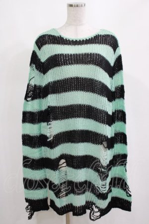 画像: KILL STAR / After Eight Knit Sweater S 黒×ミントグリーン H-25-03-10-077-SL-TO-KB-ZY