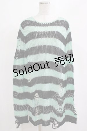 画像: KILL STAR / After Eight Knit Sweater S 黒×ミントグリーン H-25-03-10-077-SL-TO-KB-ZY
