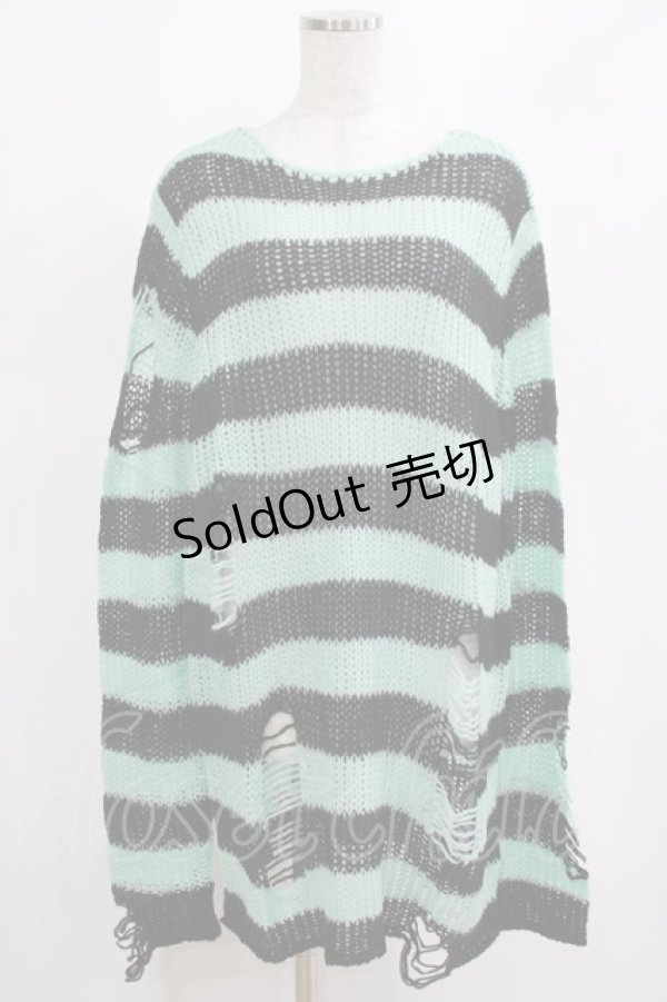 画像1: KILL STAR / After Eight Knit Sweater S 黒×ミントグリーン H-25-03-10-077-SL-TO-KB-ZY (1)