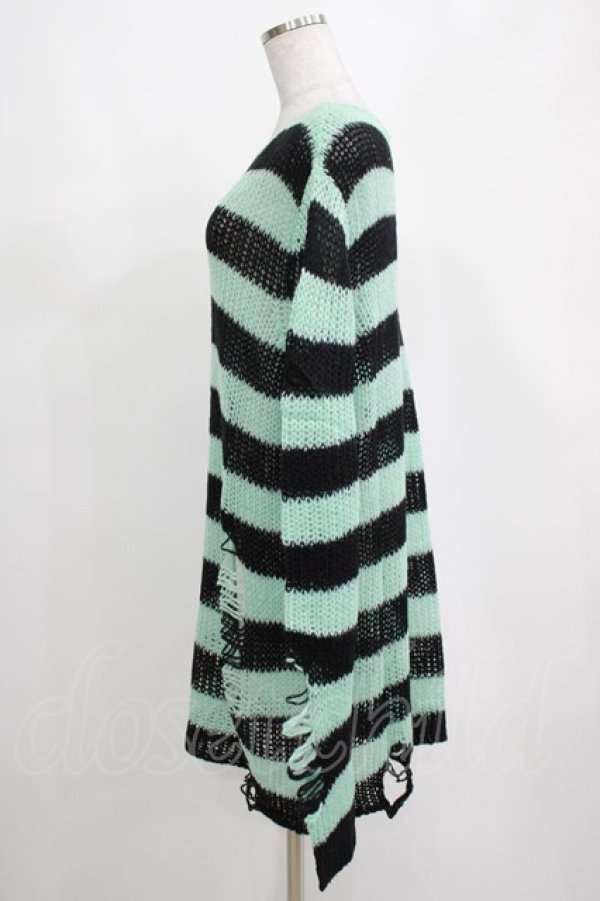 画像2: KILL STAR / After Eight Knit Sweater S 黒×ミントグリーン H-25-03-10-077-SL-TO-KB-ZY (2)