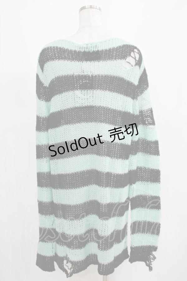 画像3: KILL STAR / After Eight Knit Sweater S 黒×ミントグリーン H-25-03-10-077-SL-TO-KB-ZY (3)